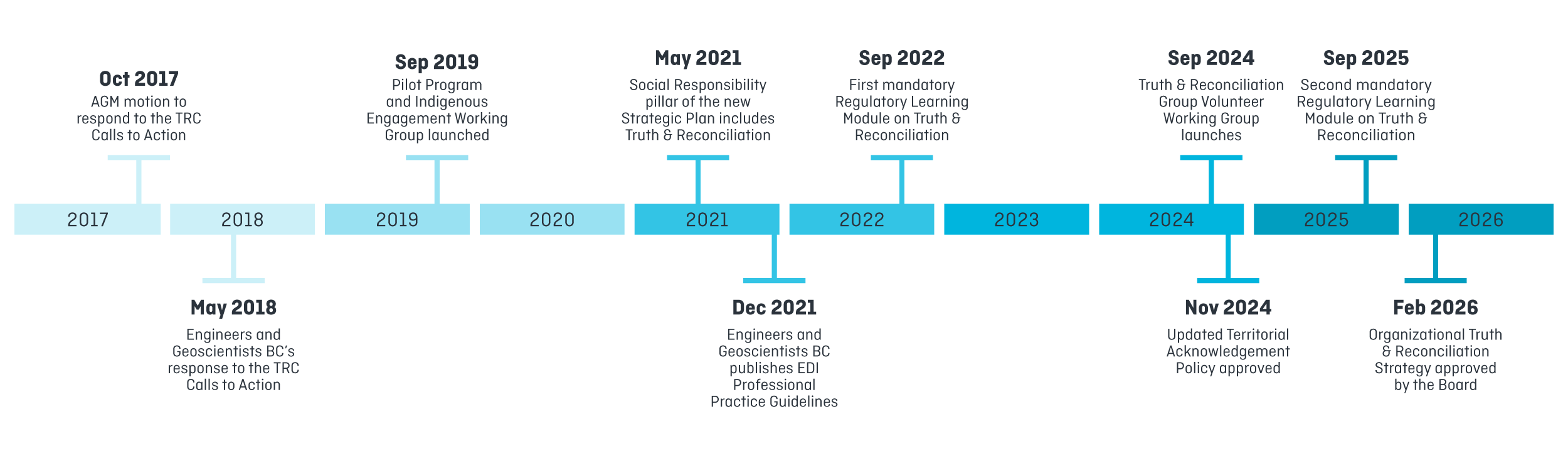 Timeline of our Organizational Journey
